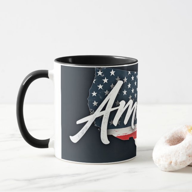 American flag mugs (With Donut)
