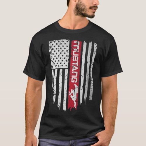 American Flag Mustang T_Shirt