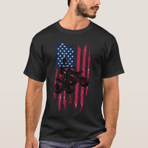 American Flag Mx Motocross Dirt Bike Atv Quad Bike T_Shirt