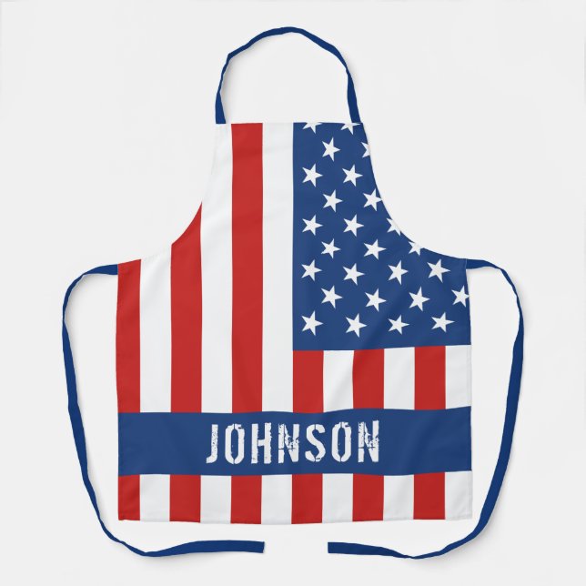 American Flag Name Apron (Front)