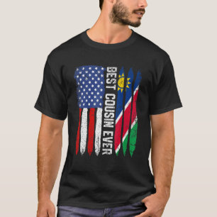 American Flag Namibia Flag Best Cousin Ever Family T-Shirt