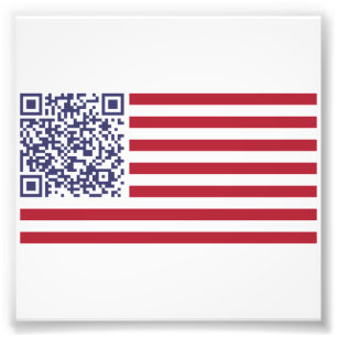 American Flag National Anthem QR Code Photo Print