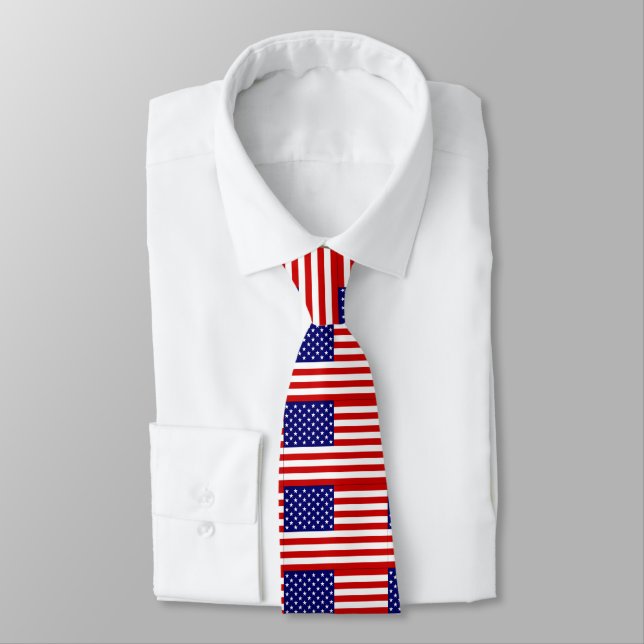 AMERICAN FLAG NECK TIE (Tied)