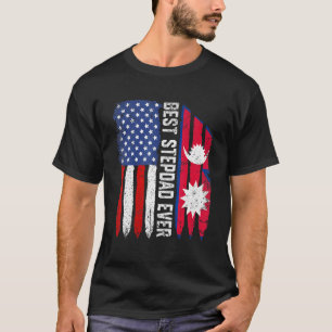 American Flag Nepal Flag Best Stepdad Ever Patriot T-Shirt