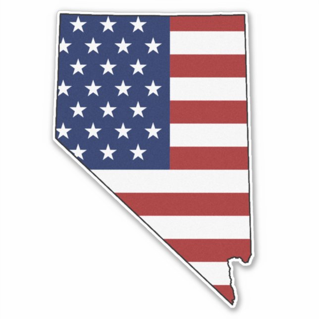 American Flag Nevada Sticker (Front)