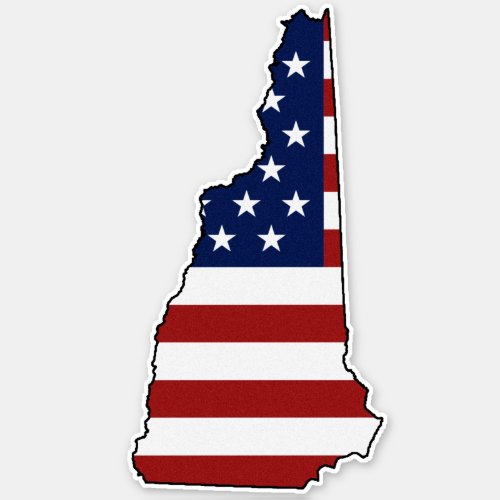 American Flag New Hampshire Sticker