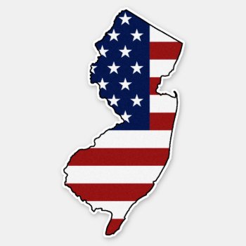 American Flag New Jersey Sticker by ThinBlueLineDesign at Zazzle