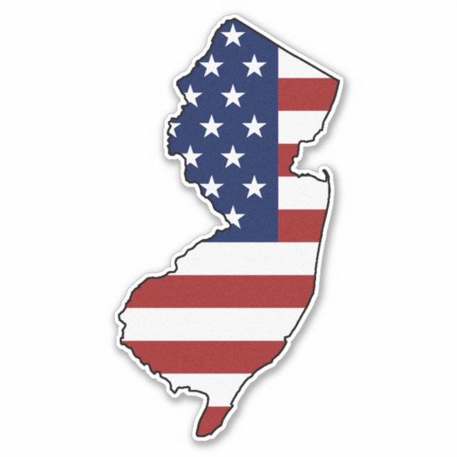 American Flag New Jersey Sticker (Front)