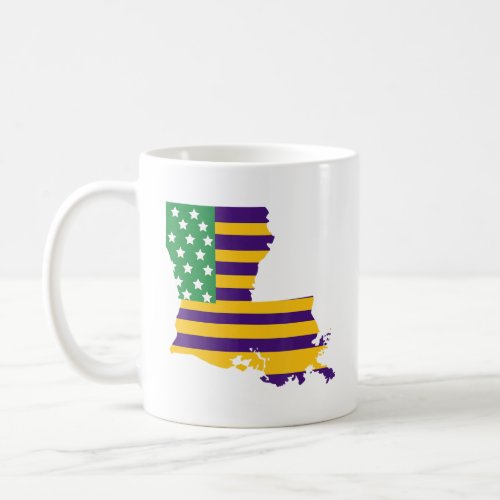 American Flag New Orleans Louisiana Map Carnival  Coffee Mug
