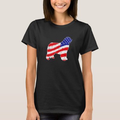 American Flag Newfoundland Patriotic Dog Dad Dog M T-Shirt