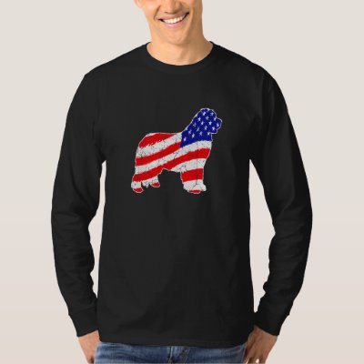 American Flag Newfoundland Patriotic Dog Dad Dog M T-Shirt