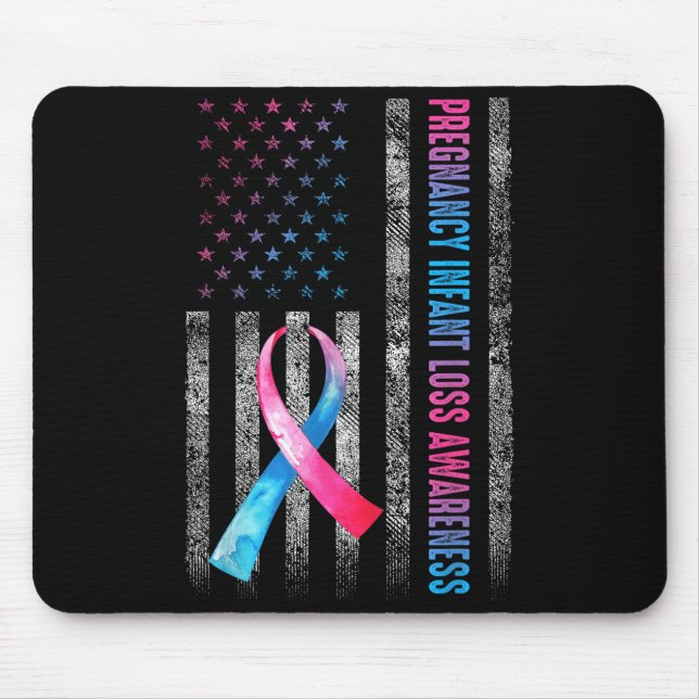 American Flag Nk &amp; Blue Pregnancy Infant Loss  Mouse Pad (Front)