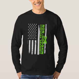American Flag Non-Hodgkin Lymphoma Awareness Wear  T-Shirt
