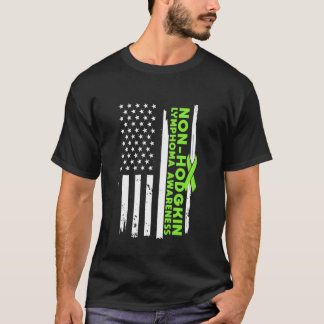 American Flag Non-Hodgkin Lymphoma Awareness Wear  T-Shirt