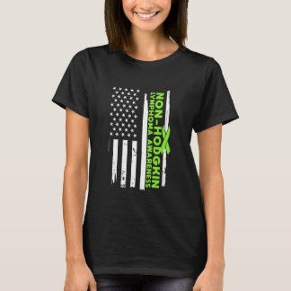 American Flag Non-Hodgkin Lymphoma Awareness Wear  T-Shirt