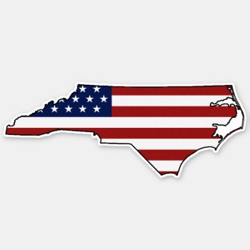 American Flag North Carolina Sticker by ThinBlueLineDesign at Zazzle