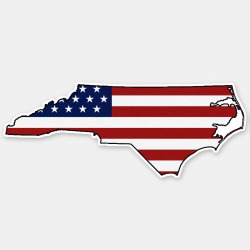 American Flag North Carolina Sticker