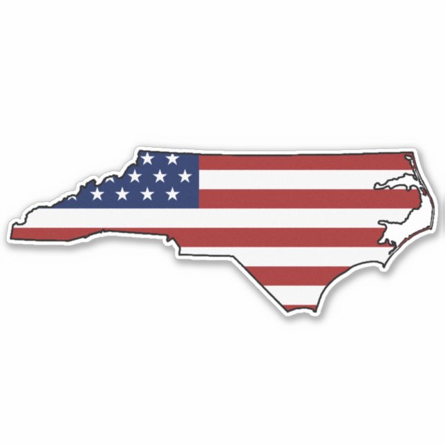 American Flag North Carolina Sticker (Front)