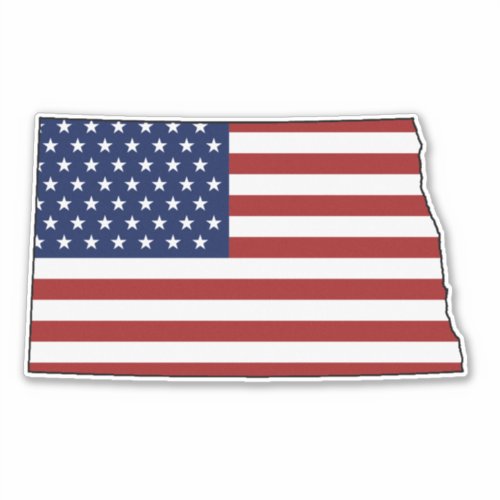 American Flag North Dakota Sticker