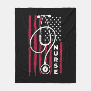 American Flag Nurse   1 Fleece Blanket