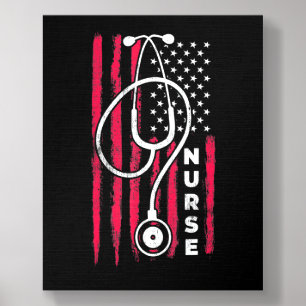 American Flag Nurse 4th Of July American Flag Love Foam Core Photo Tile