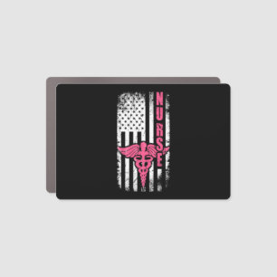 American Flag Nurse Car Magnet