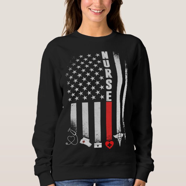 American Flag Nurse Day  Idea Sweatshirt (Front)
