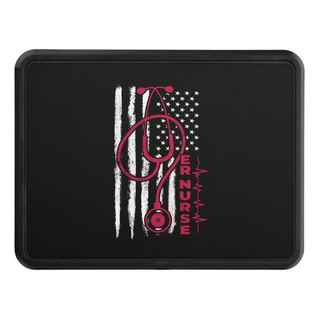 American Flag Nurse Hitch Cover (Front)