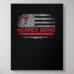 American Flag Nurse Hospice Nurse Hospital Nursing Foam Core Photo Tile