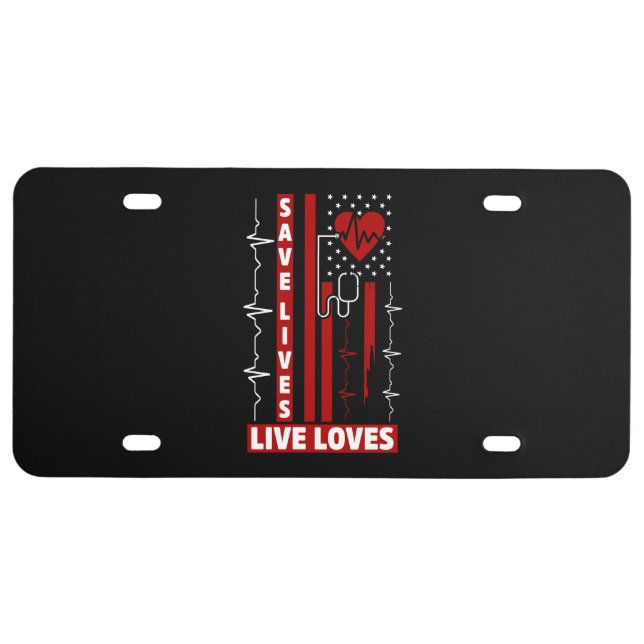 American Flag Nurse License Plate (Front)