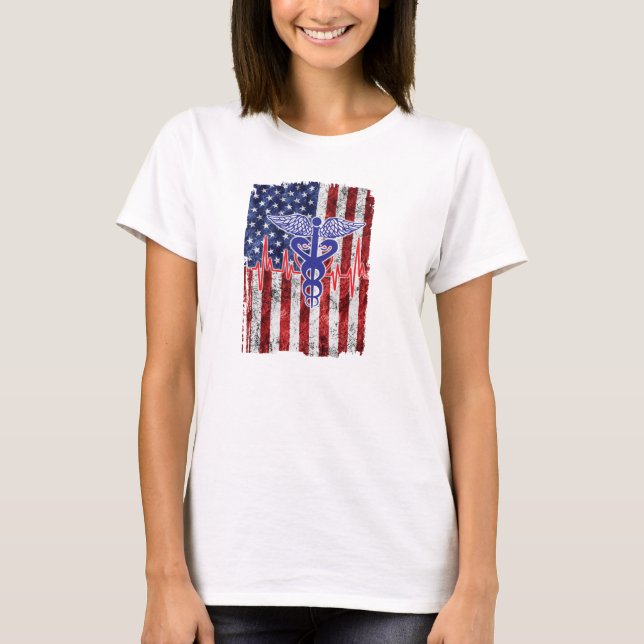 American Flag Nurse T-Shirt (Front)