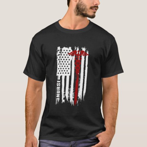 American Flag Nurse Usa Nurses Gift T_Shirt