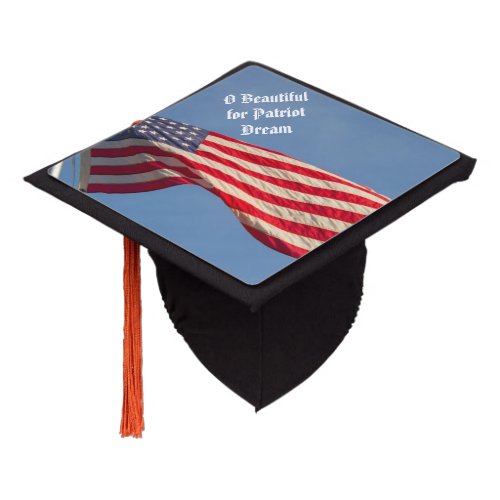 American Flag O Beautiful Photograph Personalize Graduation Cap Topper