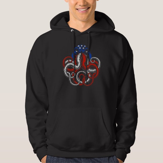 American Flag Octopus Hoodie (Front)