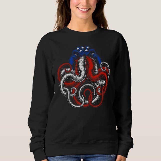 American Flag Octopus Sweatshirt (Front)