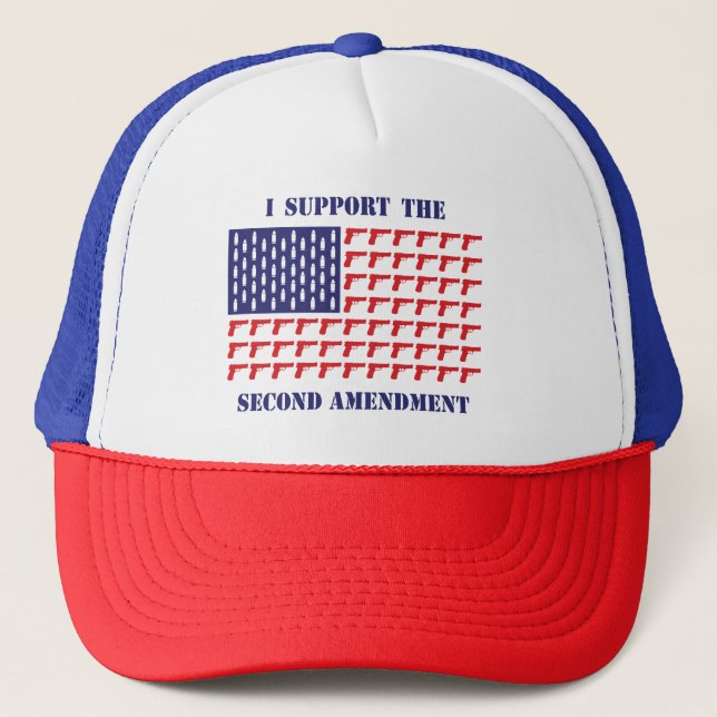 American-Flag-of-Guns-Pistol---2nd-Amendment Trucker Hat (Front)