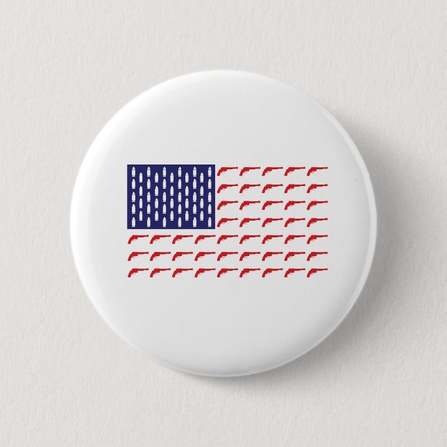 American-Flag-of-Revolver--Guns Button (Front)