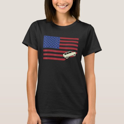 American Flag Offroad Patriotic Off Road 4x4 Offro T_Shirt