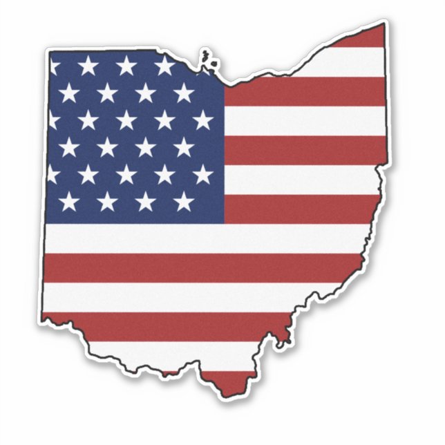 American Flag Ohio Sticker (Front)
