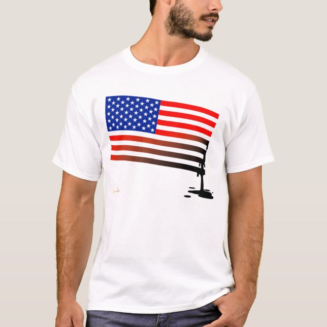 American Flag Oil Spill T-Shirt (Front)
