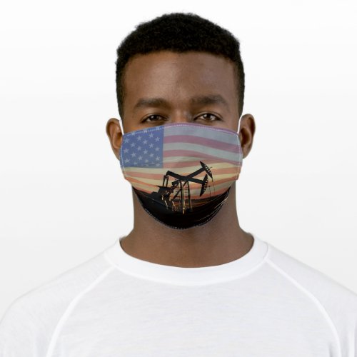 American Flag Oilfield Pumping Units Adult Cloth Face Mask