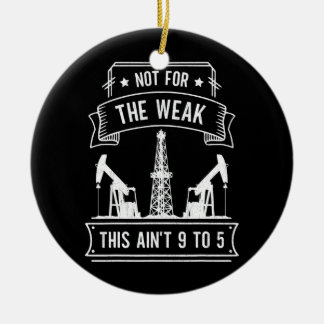 American Flag Oilfield Worker Dad Drilling Oil Ceramic Ornament