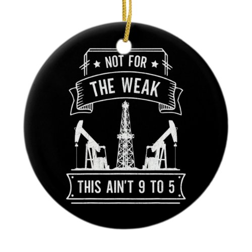 American Flag Oilfield Worker Dad Drilling Oil Ceramic Ornament