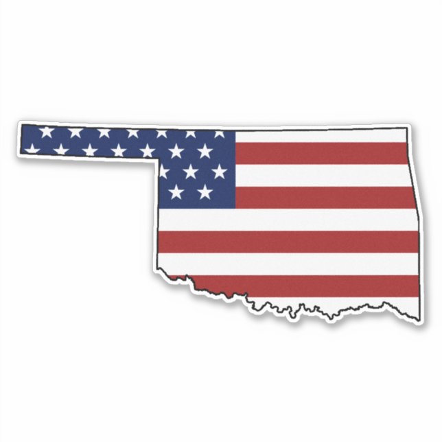 American Flag Oklahoma Sticker (Front)