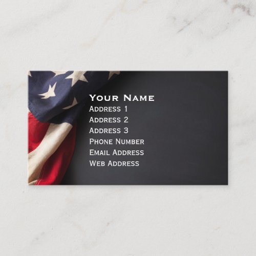 American Flag on a Chalkboard Business Card