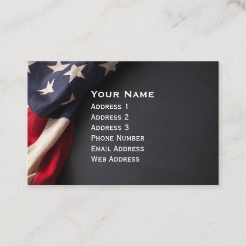 American Flag on a Chalkboard Business Card