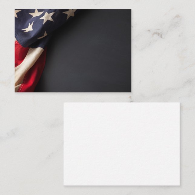 American Flag on a Chalkboard Business Card (Front/Back)