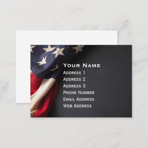 American Flag on a Chalkboard Business Card