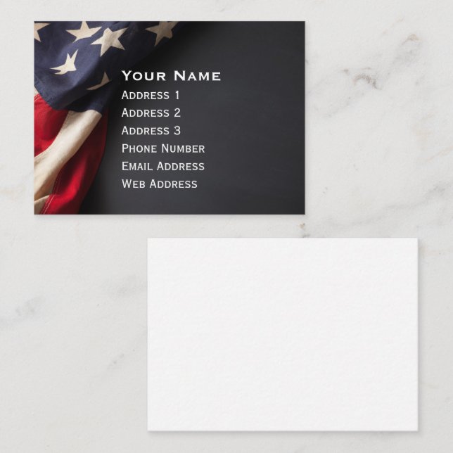 American Flag on a Chalkboard Business Card (Front/Back)