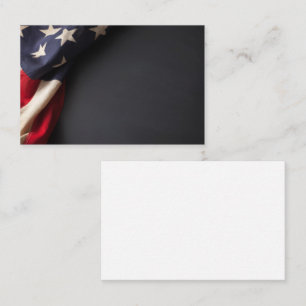 American Flag on a Chalkboard Business Card